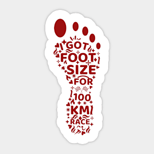 I got foot size for 100 Km race Sticker